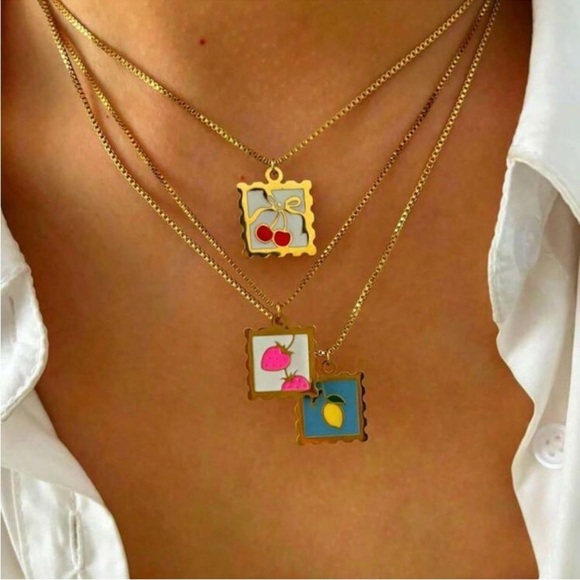 New! Lemon Gold Necklace (2944) - Picture 2 of 4